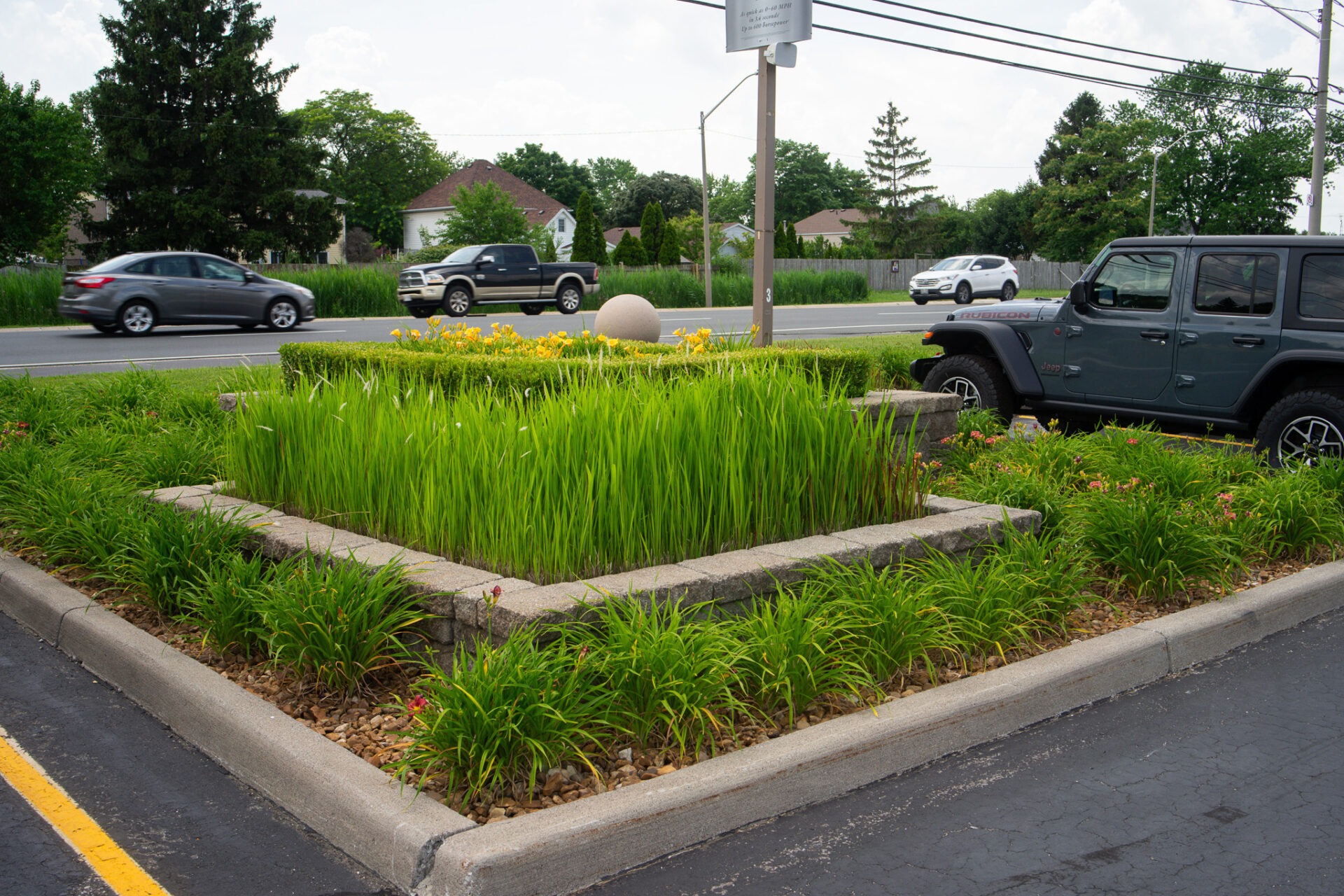 professional landscaper maintaining commercial property Windsor Ontario